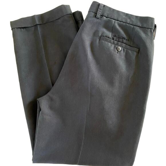 BOLLE GOLF Black Pleated Front Cuffed Straight Fit Dress Pants Slacks Mens 38x29 - Picture 1 of 6